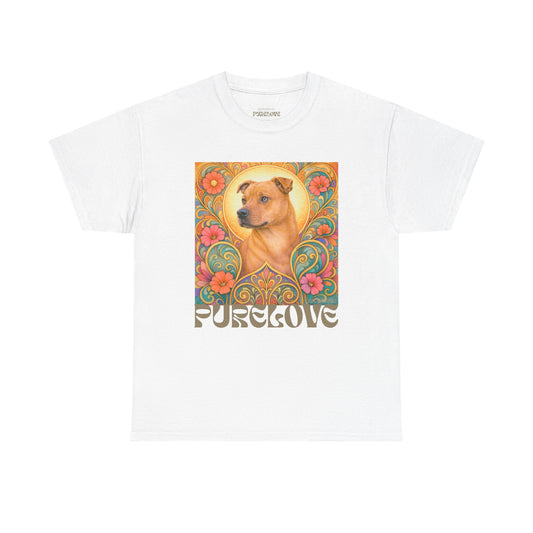 Staffy Tan Vintage Graphic T-Shirt – Unisex Cotton Tee for Dog Lovers