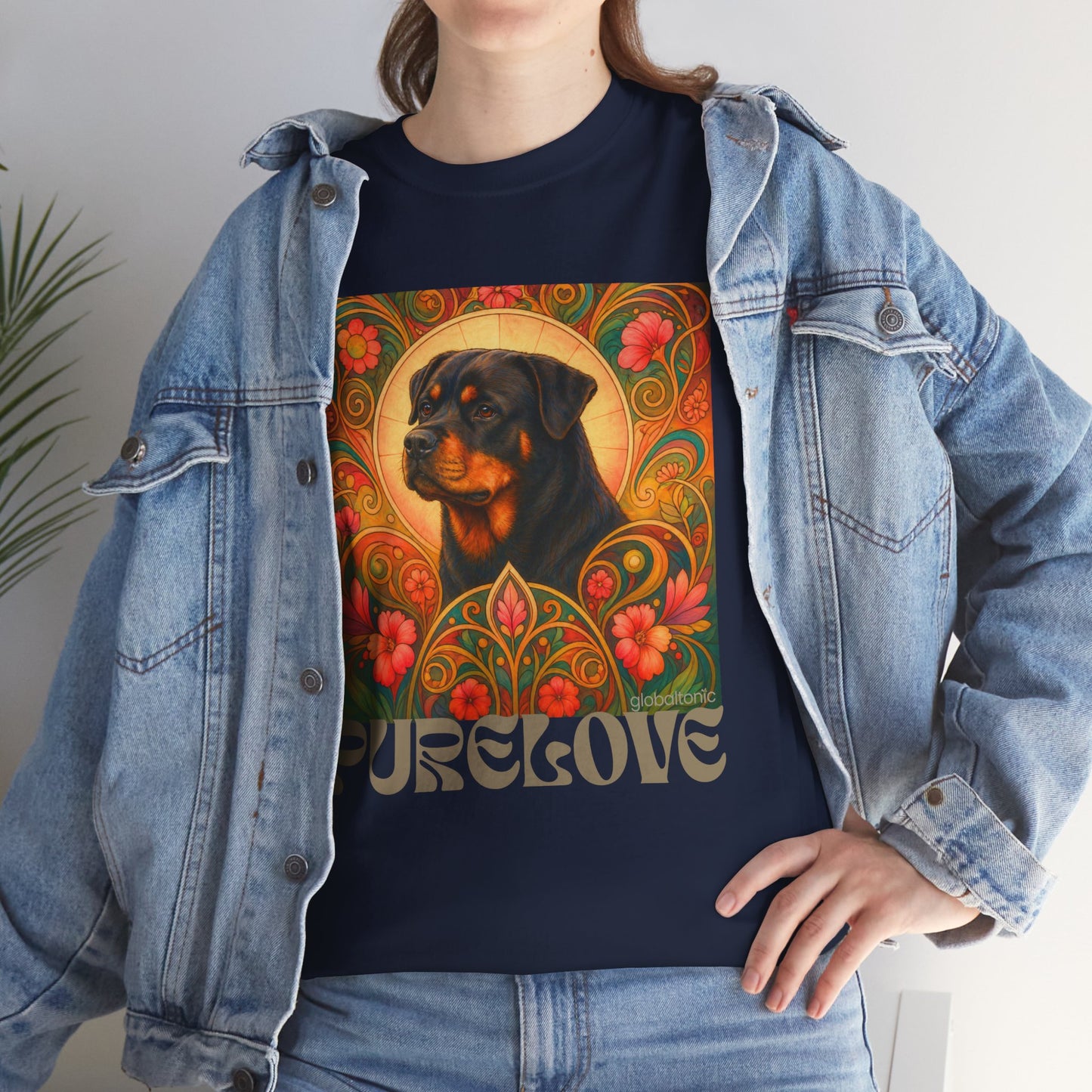 Rottweiler Buddha Vintage Graphic T-Shirt – Unisex Cotton Tee for Dog Lovers