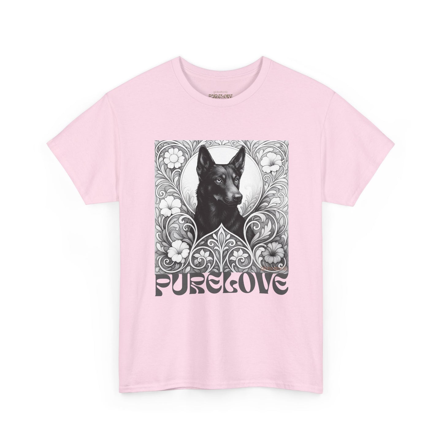 Kelpie Black Vintage Unisex Cotton Tee for Dog Lovers (Black & White)
