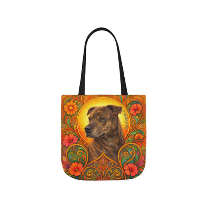 Staffy Brown All-Over Print Canvas Tote Bag – Colourful Artistic Dog Lover Gift