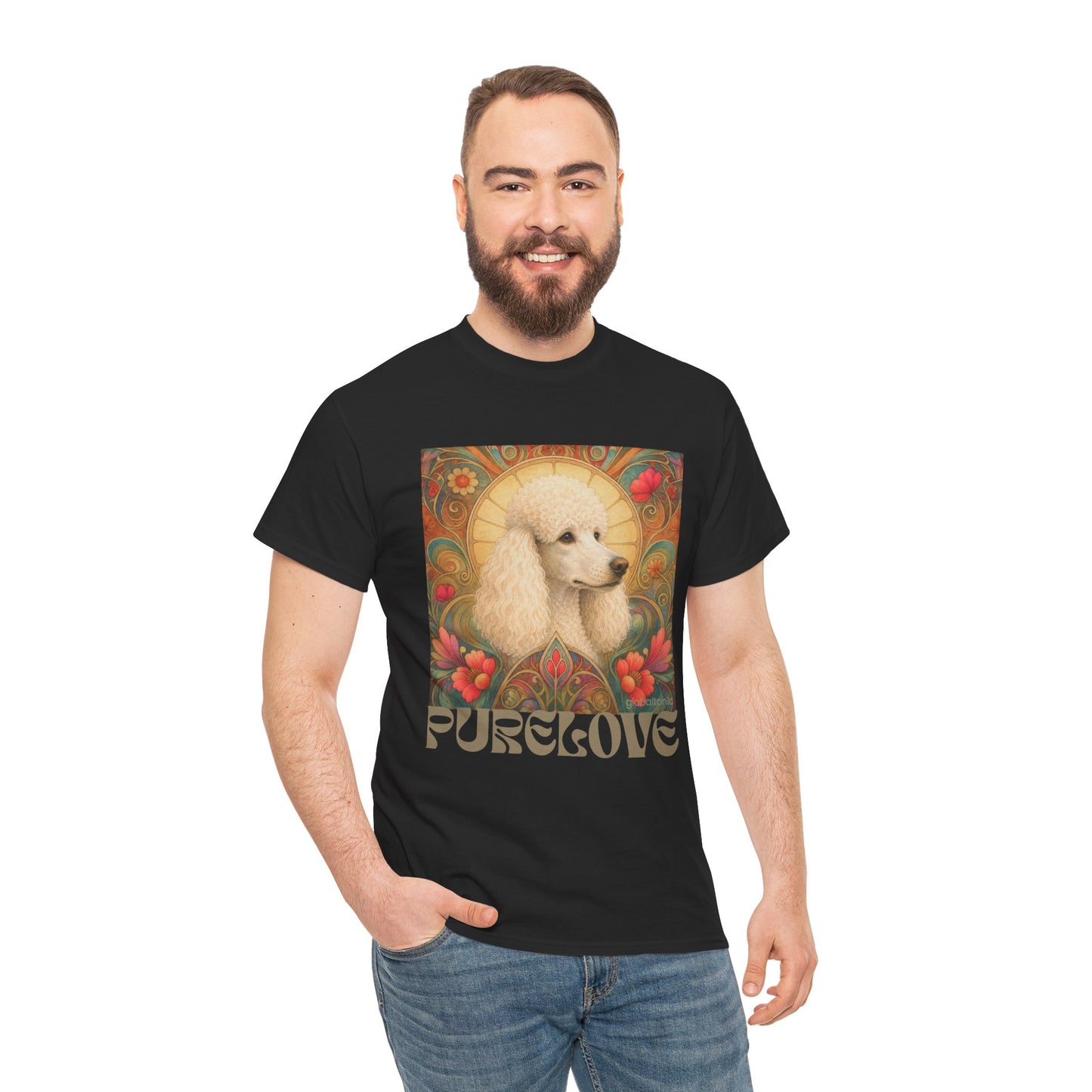 White Poodle Vintage Graphic T-Shirt – Unisex Cotton Tee for Dog Lovers