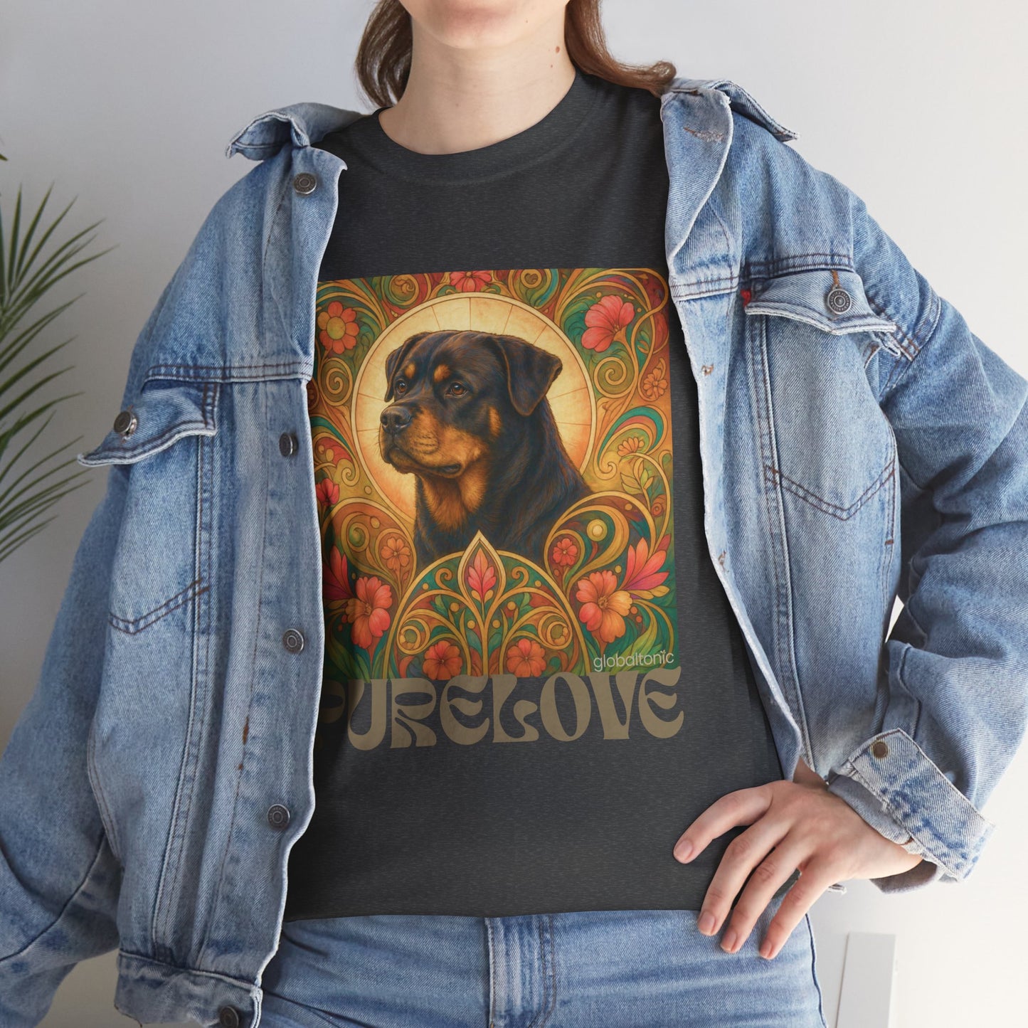 Rottweiler Buddha Vintage Graphic T-Shirt – Unisex Cotton Tee for Dog Lovers