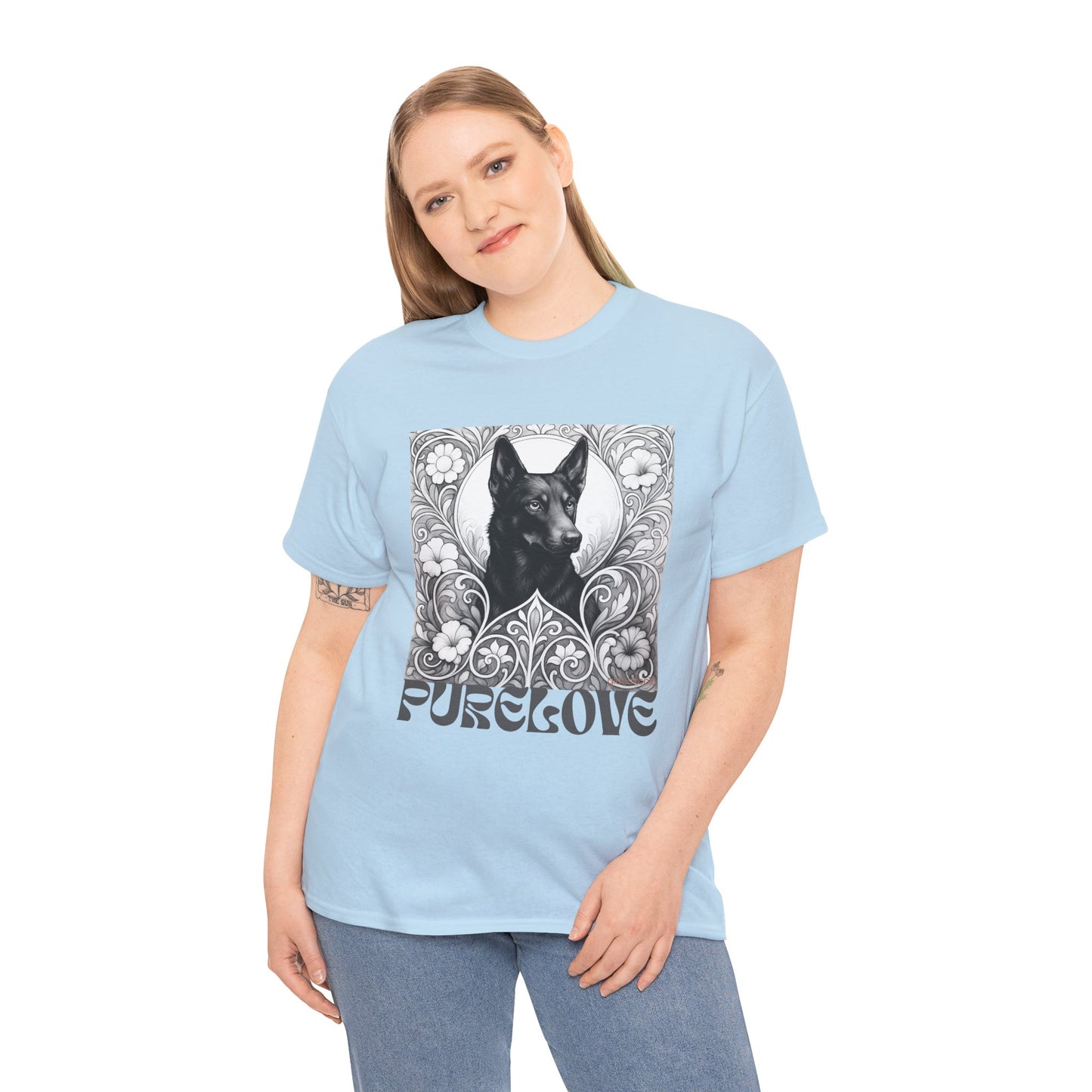 Kelpie Black Vintage Unisex Cotton Tee for Dog Lovers (Black & White)