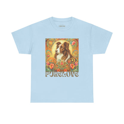Border Collie (Chocolate & White) Vintage Graphic T-Shirt – Unisex Cotton Tee for Dog Lovers