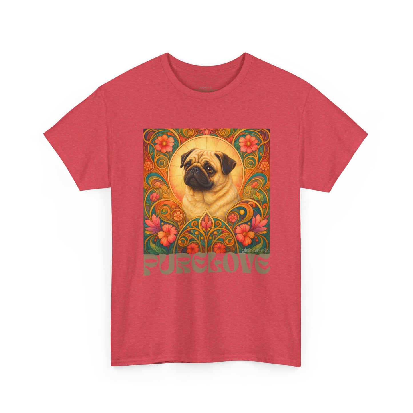 Pug Tan Vintage Graphic T-Shirt – Unisex Cotton Tee for Dog Lovers
