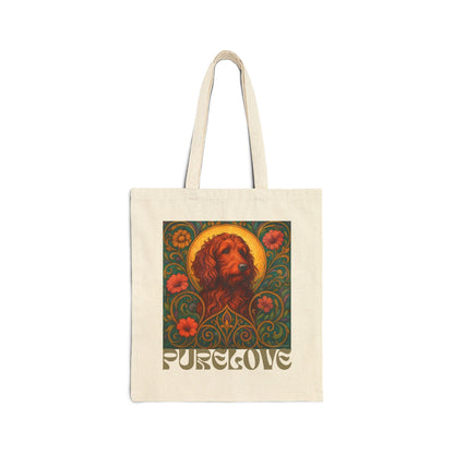 Red Goldendoodle Vintage Dog Lovers Cotton Canvas Tote Bag - Unique, Artistic, Durable
