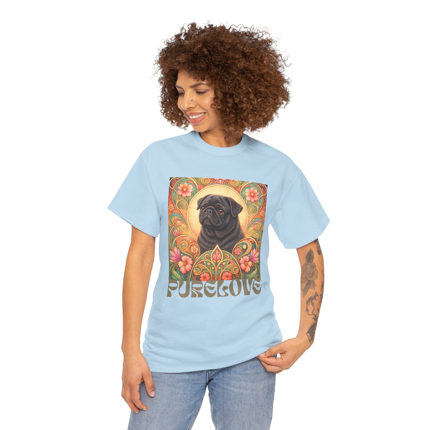 Pug Black Vintage Graphic T-Shirt – Unisex Cotton Tee for Dog Lovers