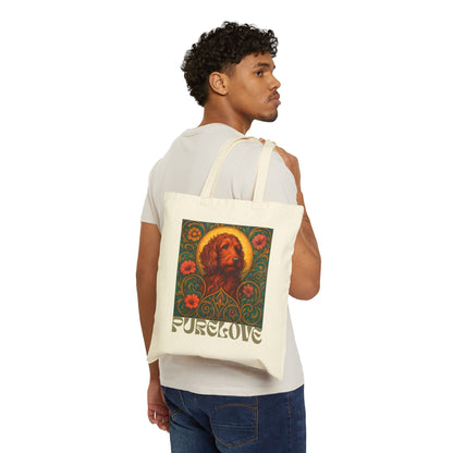 Red Goldendoodle Vintage Dog Lovers Cotton Canvas Tote Bag - Unique, Artistic, Durable