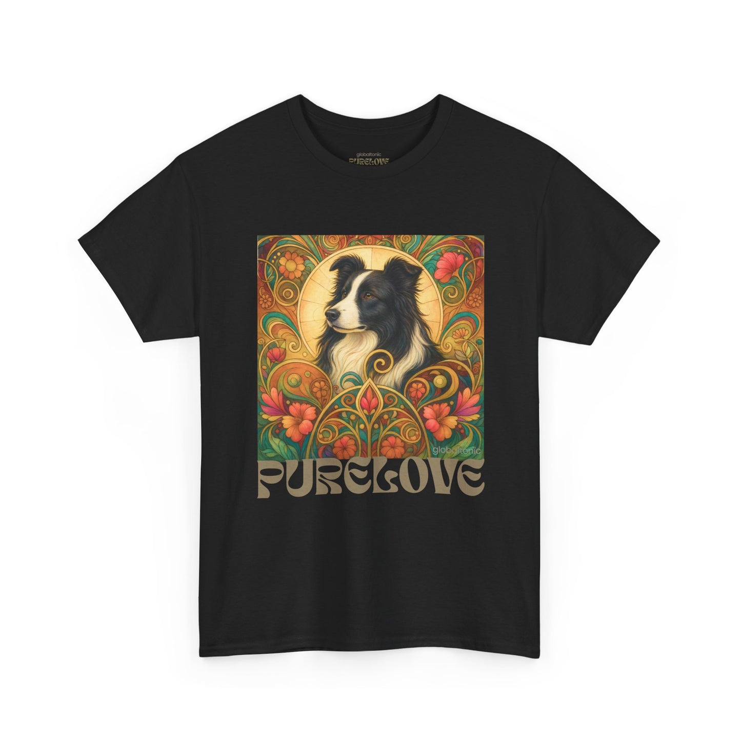 Border Collie (Black & White) Vintage Graphic T-Shirt – Unisex Cotton Tee for Dog Lovers