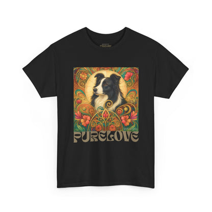 Border Collie (Black & White) Vintage Graphic T-Shirt – Unisex Cotton Tee for Dog Lovers