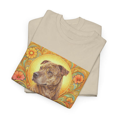 Staffy Brown Brindle Vintage Graphic T-Shirt – Unisex Cotton Tee for Dog Lovers