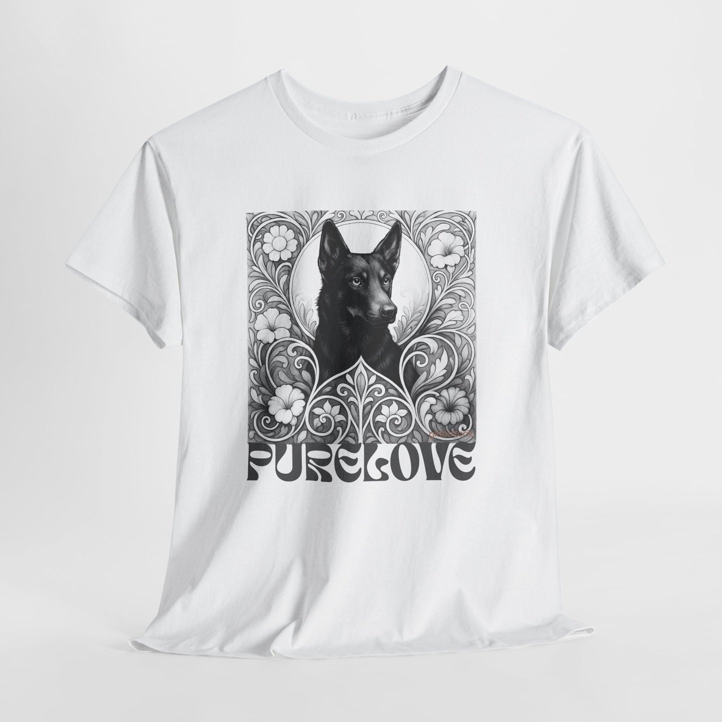 Kelpie Black Vintage Unisex Cotton Tee for Dog Lovers (Black & White)
