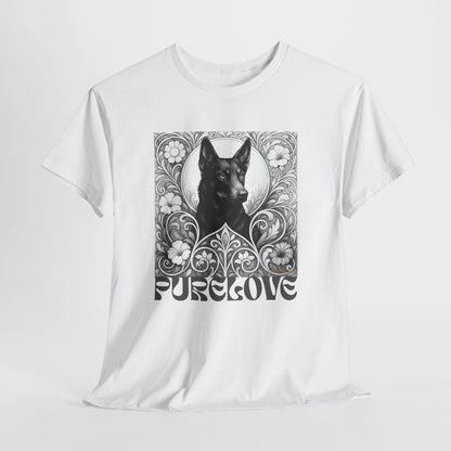 Kelpie Black Vintage Unisex Cotton Tee for Dog Lovers (Black & White)
