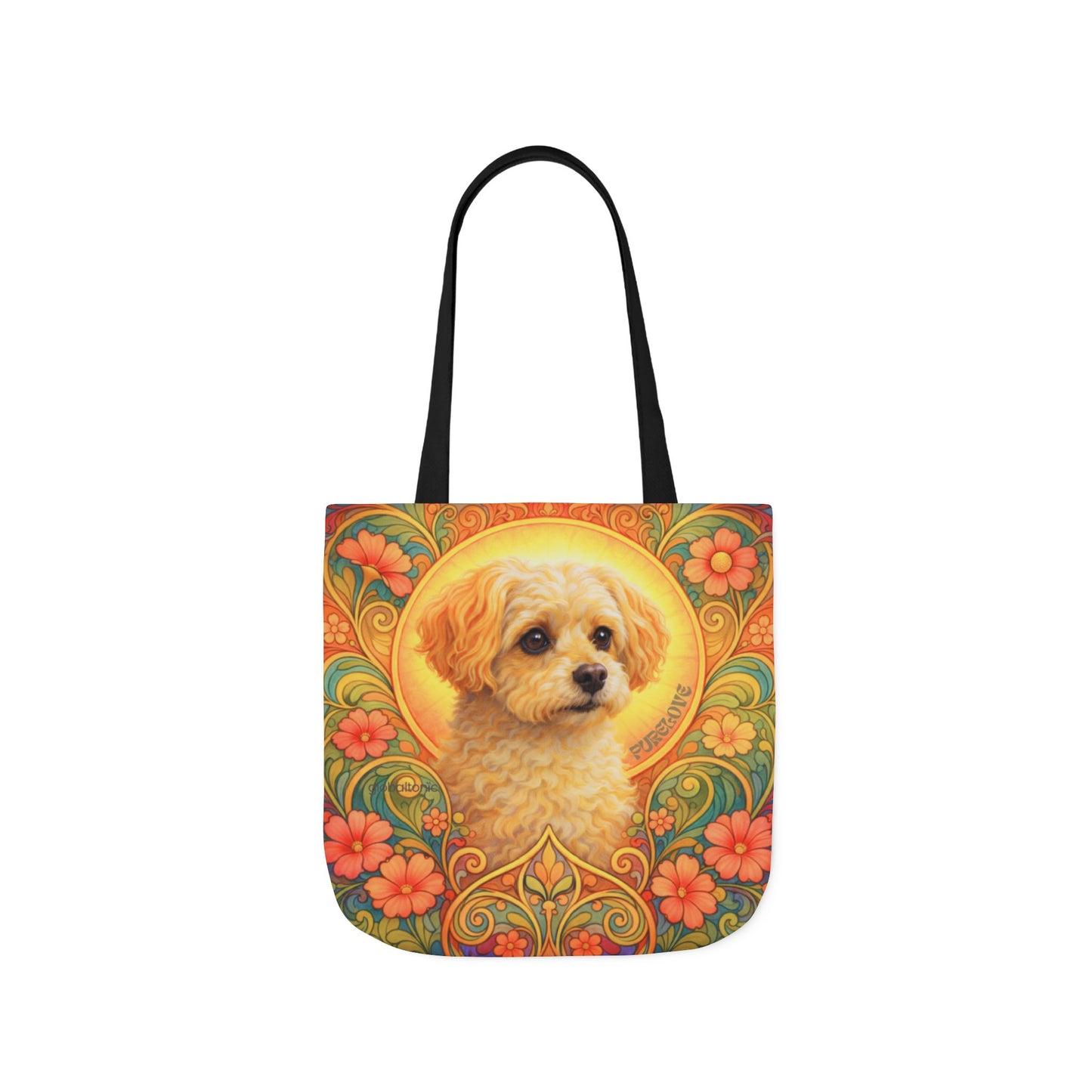 Foxypoo (Foodle) All-Over Print Canvas Tote Bag – Colourful Artistic Dog Lover Gift