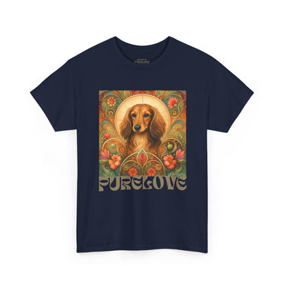 Dachshund Tan Longhair Vintage Graphic T-Shirt – Unisex Cotton Tee for Dog Lovers