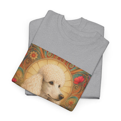 White Poodle Vintage Graphic T-Shirt – Unisex Cotton Tee for Dog Lovers