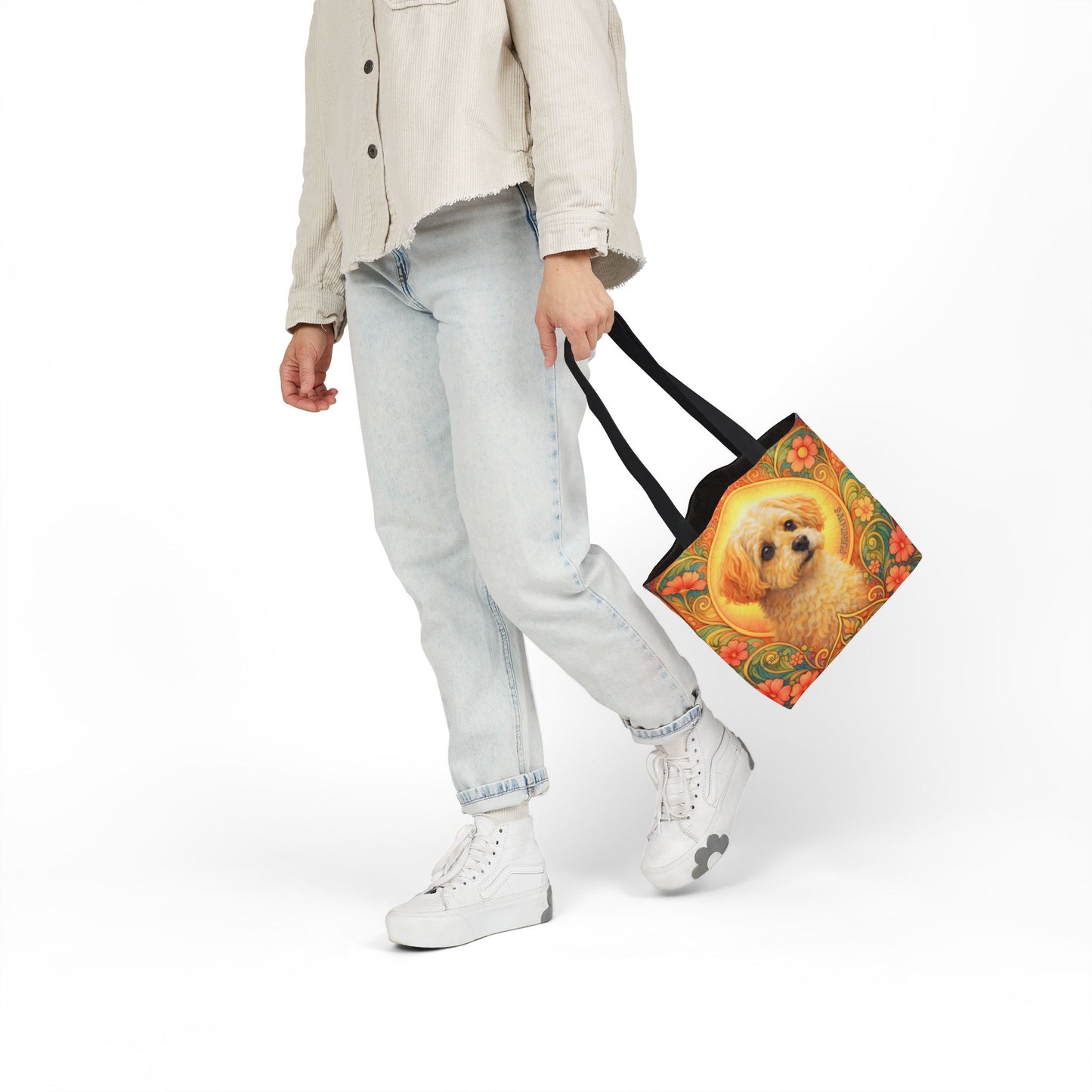 Foxypoo (Foodle) All-Over Print Canvas Tote Bag – Colourful Artistic Dog Lover Gift