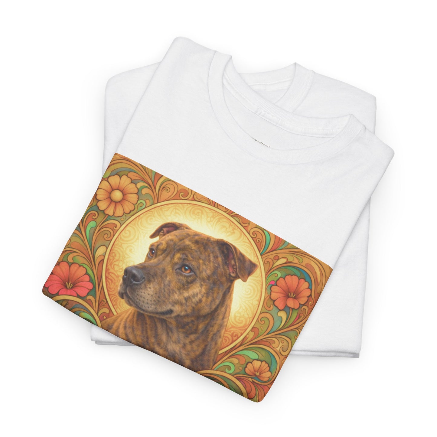 Staffy Brown Brindle Vintage Graphic T-Shirt – Unisex Cotton Tee for Dog Lovers