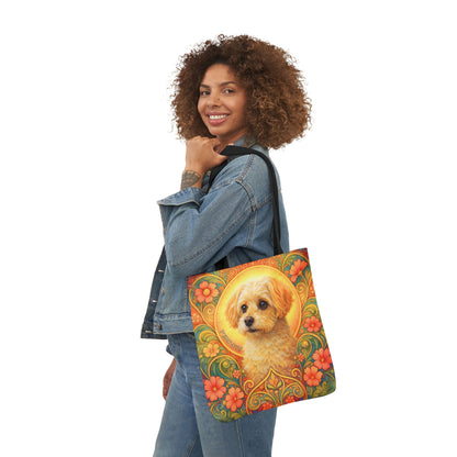 Foxypoo (Foodle) All-Over Print Canvas Tote Bag – Colourful Artistic Dog Lover Gift