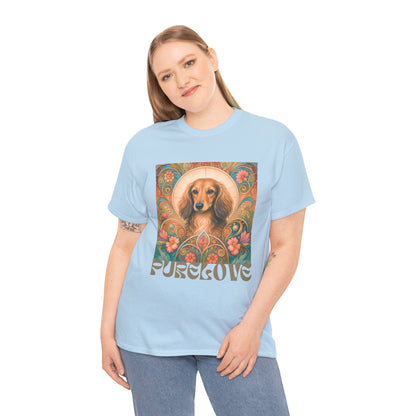 Dachshund Tan Longhair Vintage Graphic T-Shirt – Unisex Cotton Tee for Dog Lovers