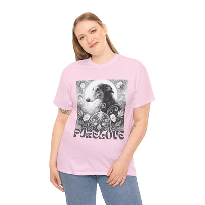 Borzoi Vintage Unisex Cotton Tee for Dog Lovers (Black & White)