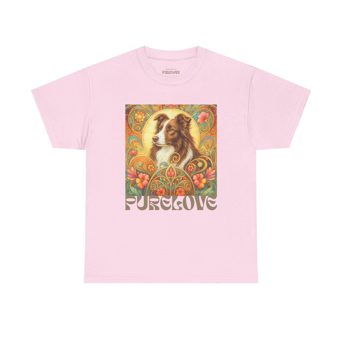 Border Collie (Chocolate & White) Vintage Graphic T-Shirt – Unisex Cotton Tee for Dog Lovers