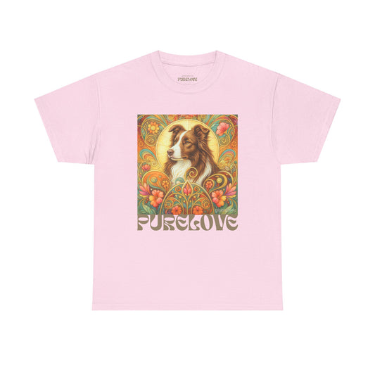 Border Collie (Chocolate & White) Vintage Graphic T-Shirt – Unisex Cotton Tee for Dog Lovers