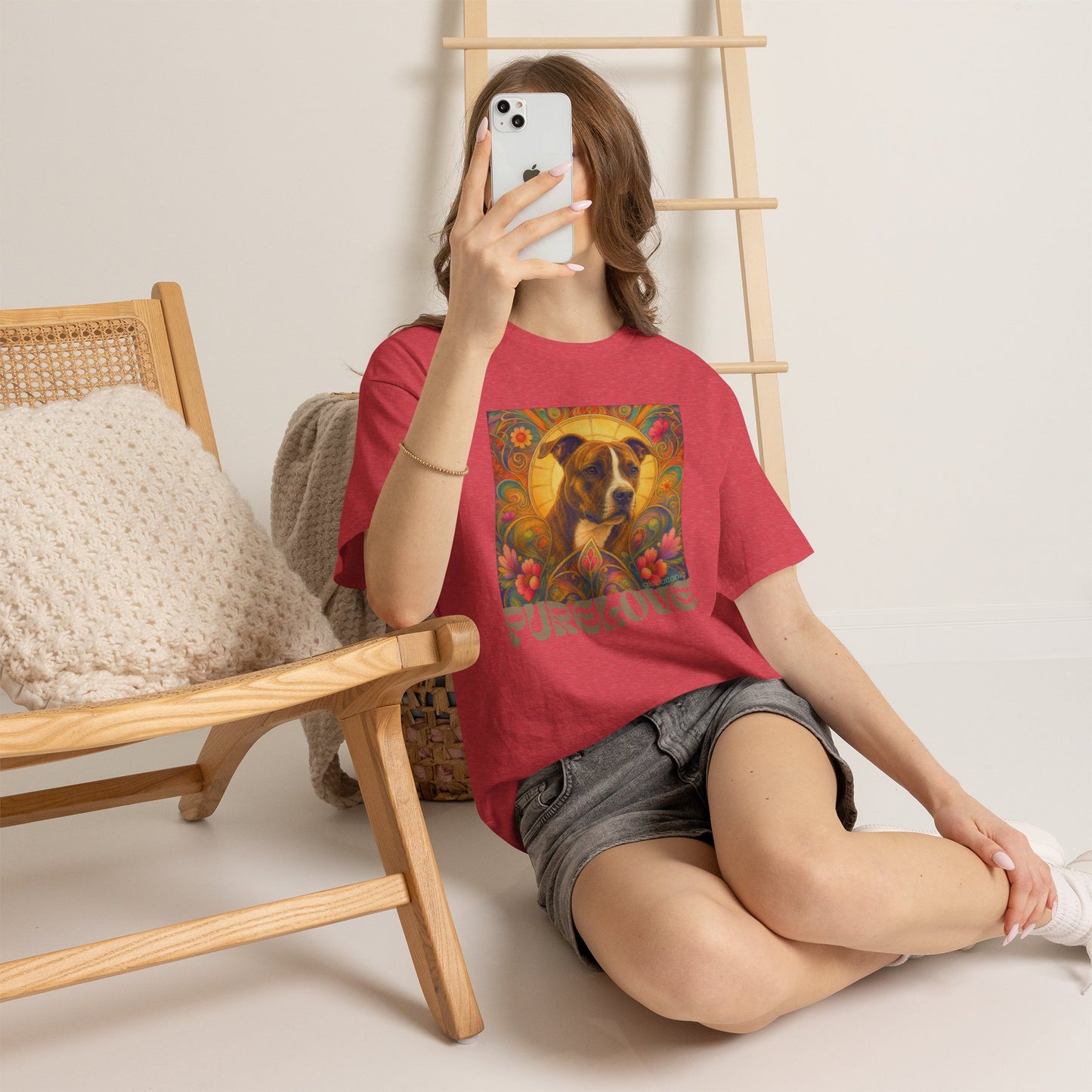 Staffy (Coco) Bull Terrier Vintage Unisex Cotton Tee for Dog Lovers