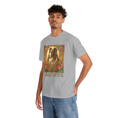 Border Collie (Chocolate & White) Vintage Graphic T-Shirt – Unisex Cotton Tee for Dog Lovers