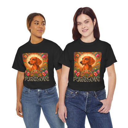 Dachshund Tan Vintage Graphic T-Shirt – Unisex Cotton Tee for Dog Lovers