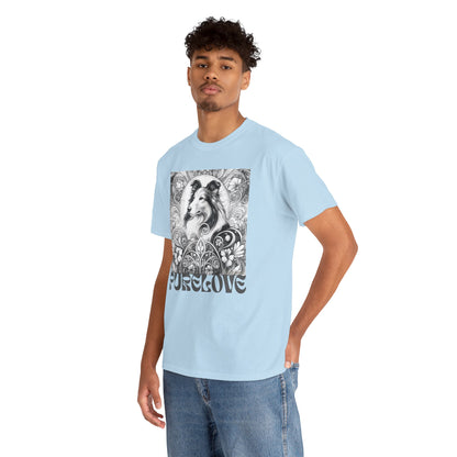 Collie Vintage Unisex Cotton Tee for Dog Lovers (Black & White)