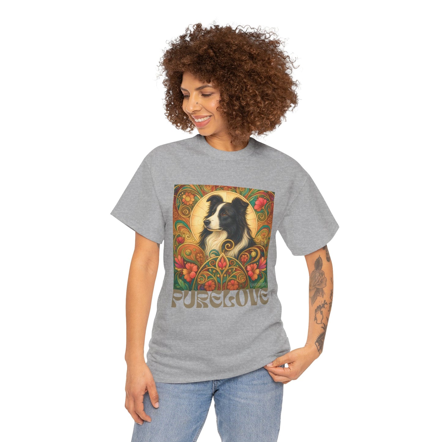 Border Collie (Black & White) Vintage Graphic T-Shirt – Unisex Cotton Tee for Dog Lovers