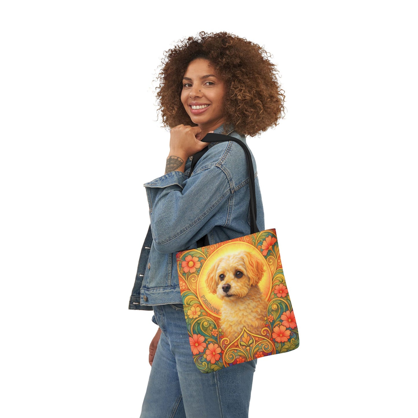 Foxypoo (Foodle) All-Over Print Canvas Tote Bag – Colourful Artistic Dog Lover Gift