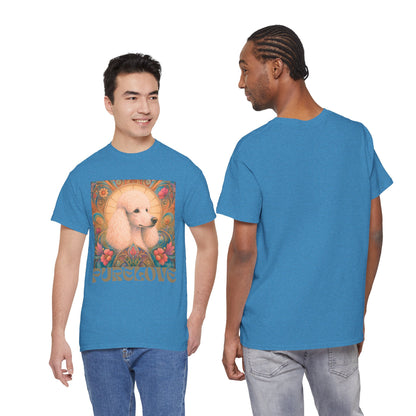 White Poodle Vintage Graphic T-Shirt – Unisex Cotton Tee for Dog Lovers