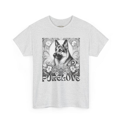 German Shepherd Vintage Unisex Cotton Tee for Dog Lovers  (Black & White)