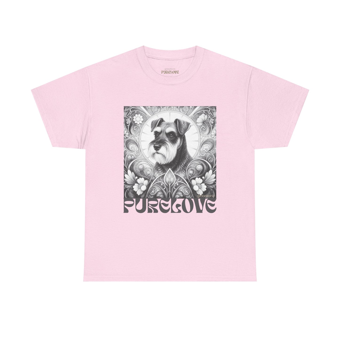 Schnauzer Vintage Unisex Cotton Tee for Dog Lovers (Black & White)