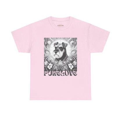 Schnauzer Vintage Unisex Cotton Tee for Dog Lovers (Black & White)