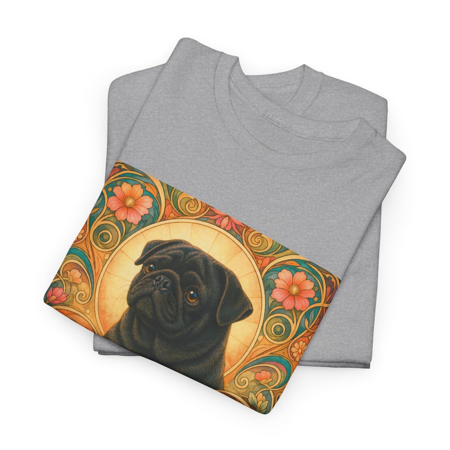 Pug Black Vintage Graphic T-Shirt – Unisex Cotton Tee for Dog Lovers