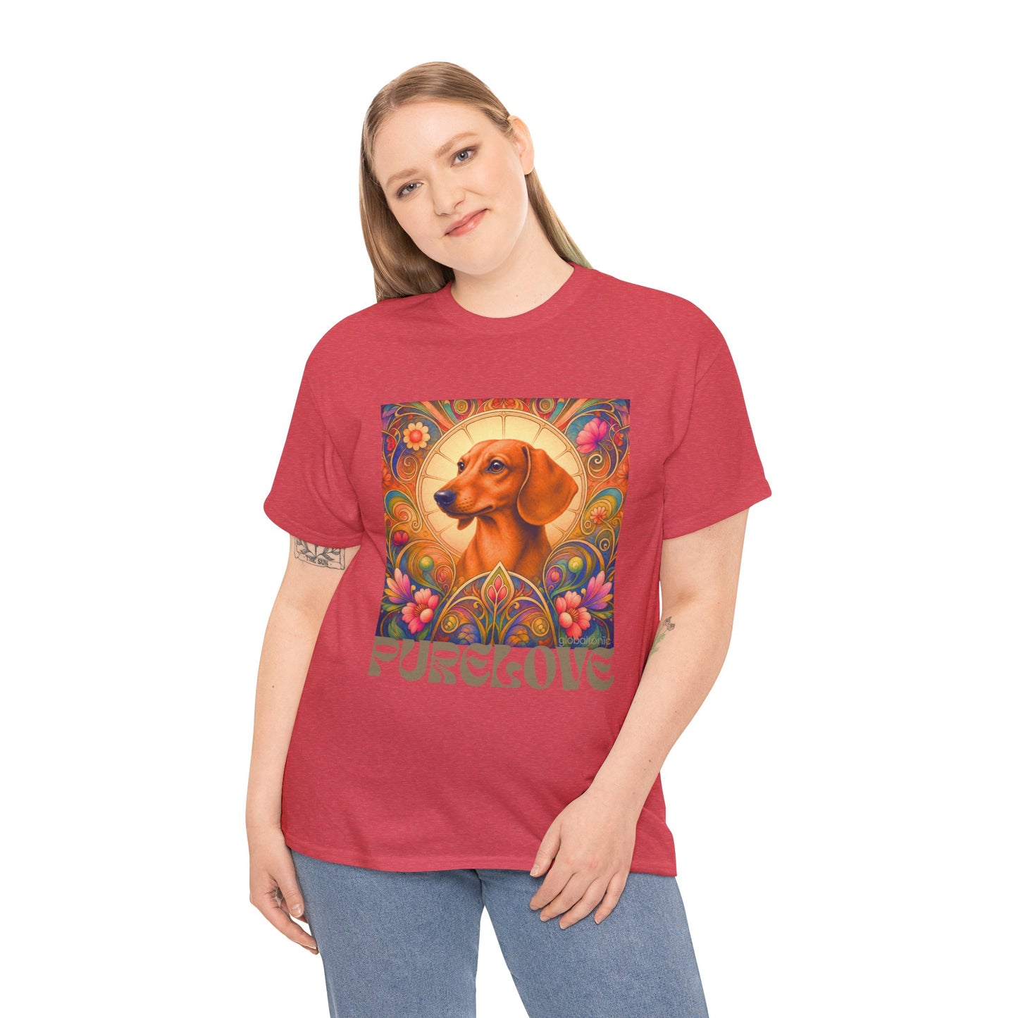 Dachshund Tan Vintage Graphic T-Shirt – Unisex Cotton Tee for Dog Lovers