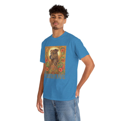 Staffy Brown Brindle Vintage Graphic T-Shirt – Unisex Cotton Tee for Dog Lovers