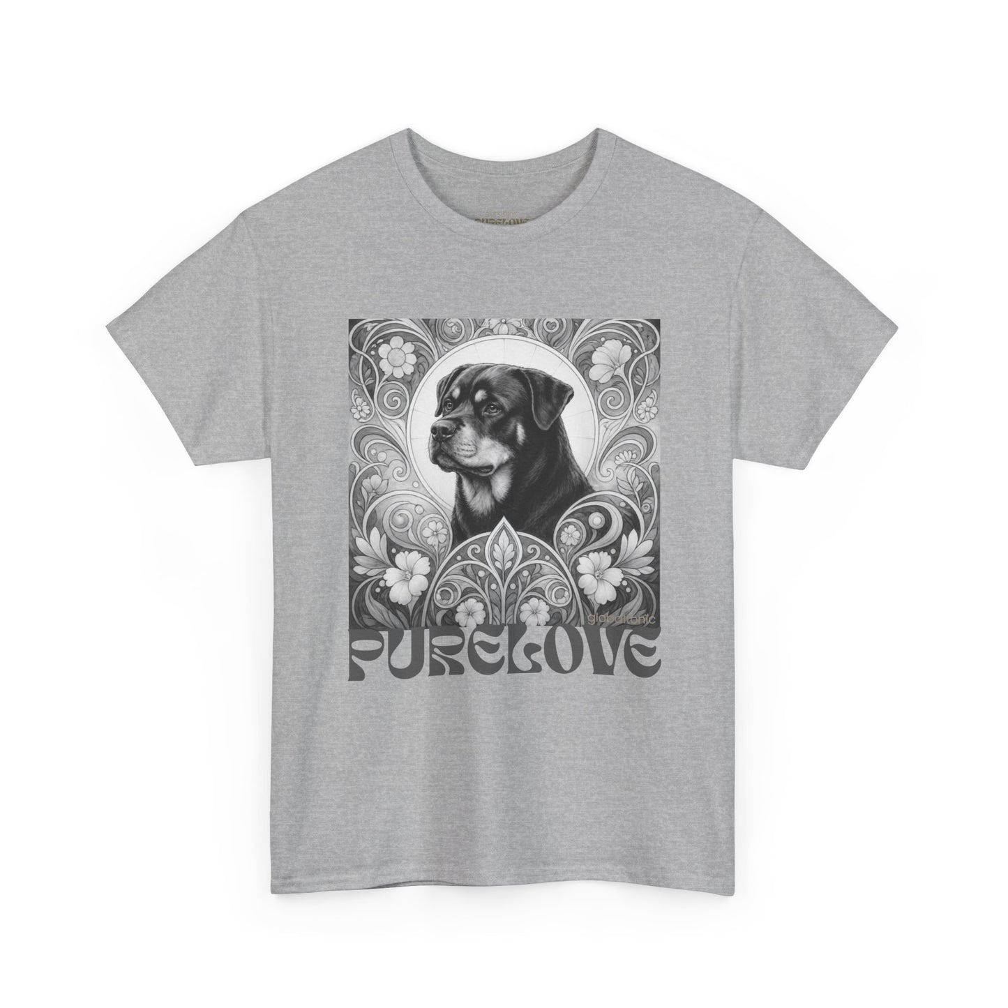 Rottweiler Buddha Vintage Unisex Cotton Tee for Dog Lovers (Black & White T-Shirt)