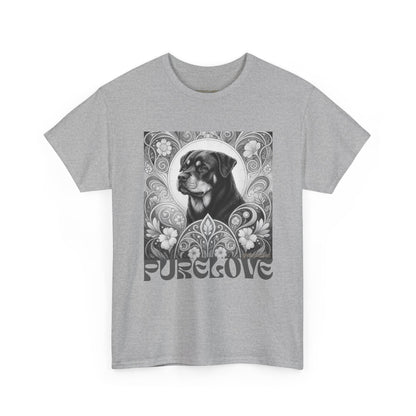 Rottweiler Buddha Vintage Unisex Cotton Tee for Dog Lovers (Black & White T-Shirt)