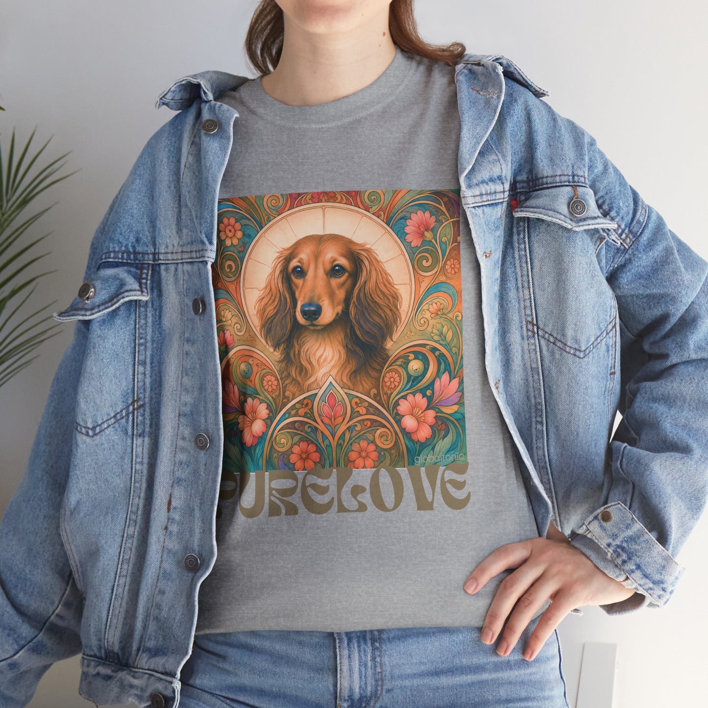Dachshund Tan Longhair Vintage Graphic T-Shirt – Unisex Cotton Tee for Dog Lovers