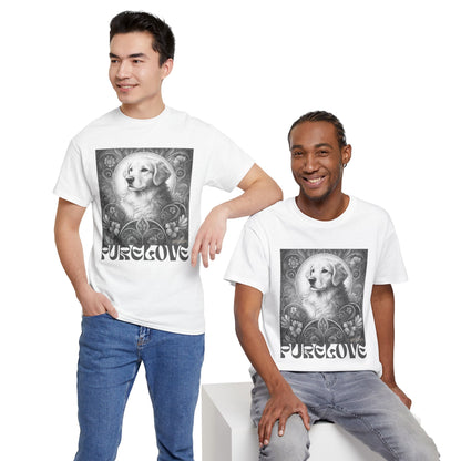 Golden Retriever Vintage Unisex Cotton Tee for Dog Lovers (Black & White)