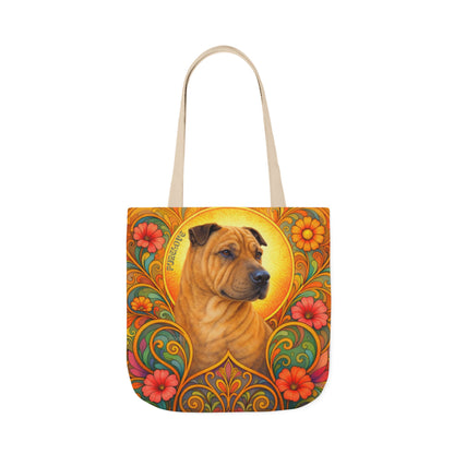 Shar Pei All-Over Print Canvas Tote Bag – Colourful Artistic Dog Lover Gift