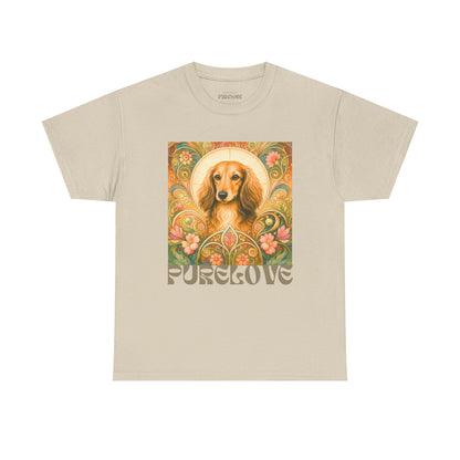 Dachshund Tan Longhair Vintage Graphic T-Shirt – Unisex Cotton Tee for Dog Lovers