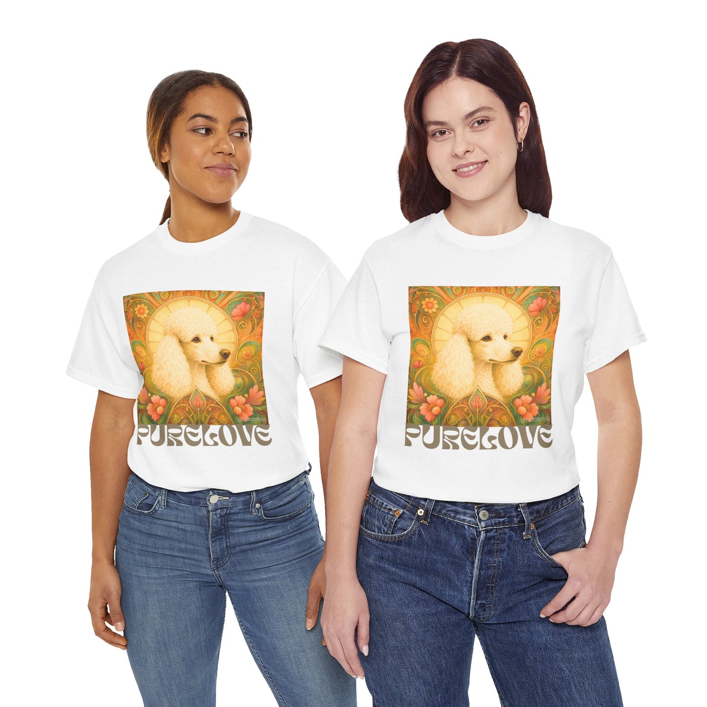 White Poodle Vintage Graphic T-Shirt – Unisex Cotton Tee for Dog Lovers