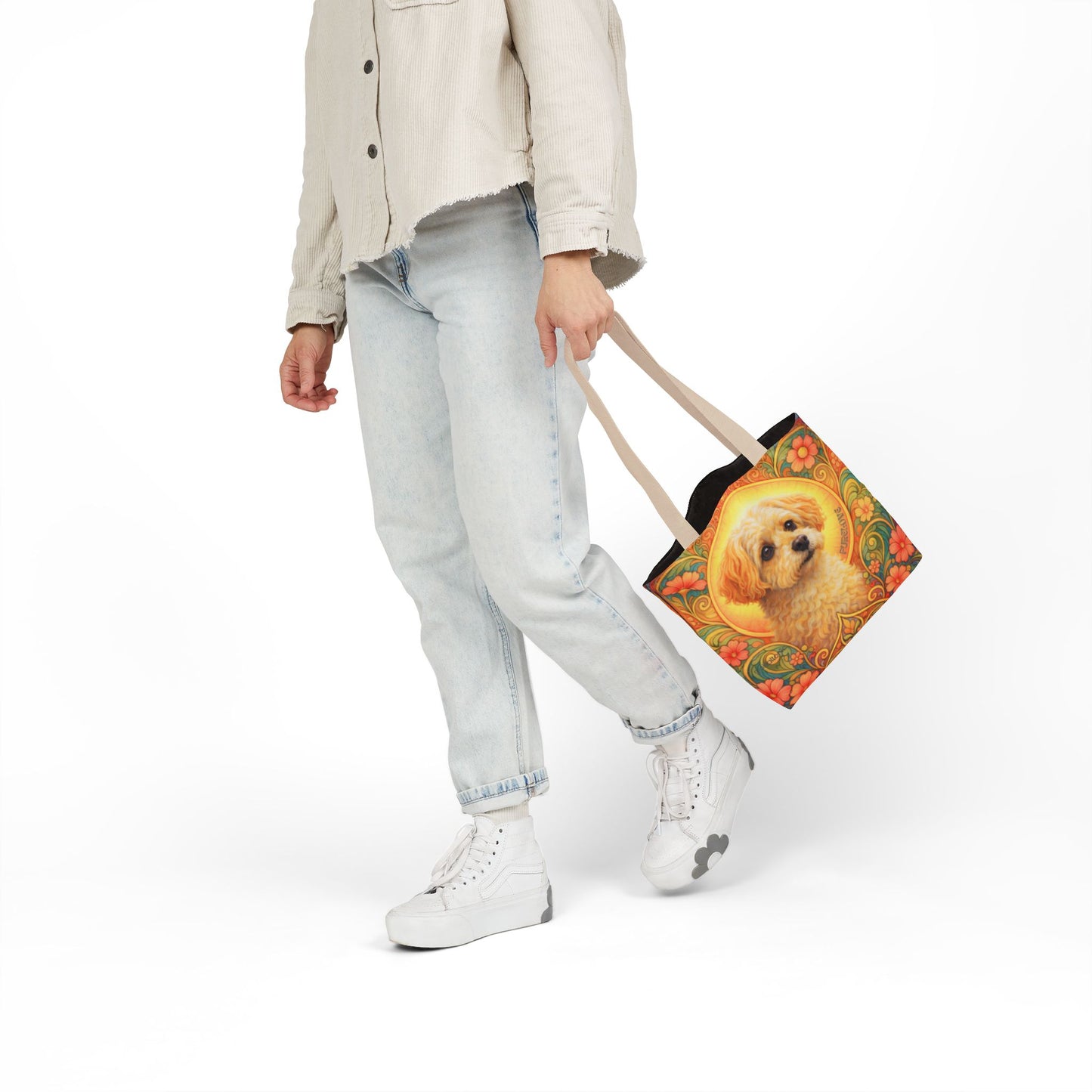 Foxypoo (Foodle) All-Over Print Canvas Tote Bag – Colourful Artistic Dog Lover Gift