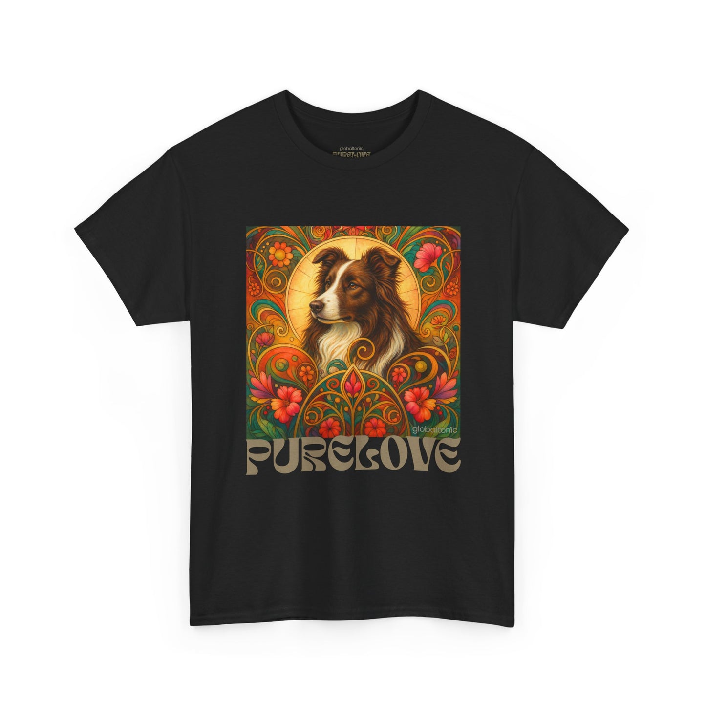 Border Collie (Chocolate & White) Vintage Graphic T-Shirt – Unisex Cotton Tee for Dog Lovers