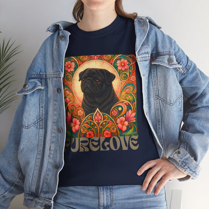 Pug Black Vintage Graphic T-Shirt – Unisex Cotton Tee for Dog Lovers